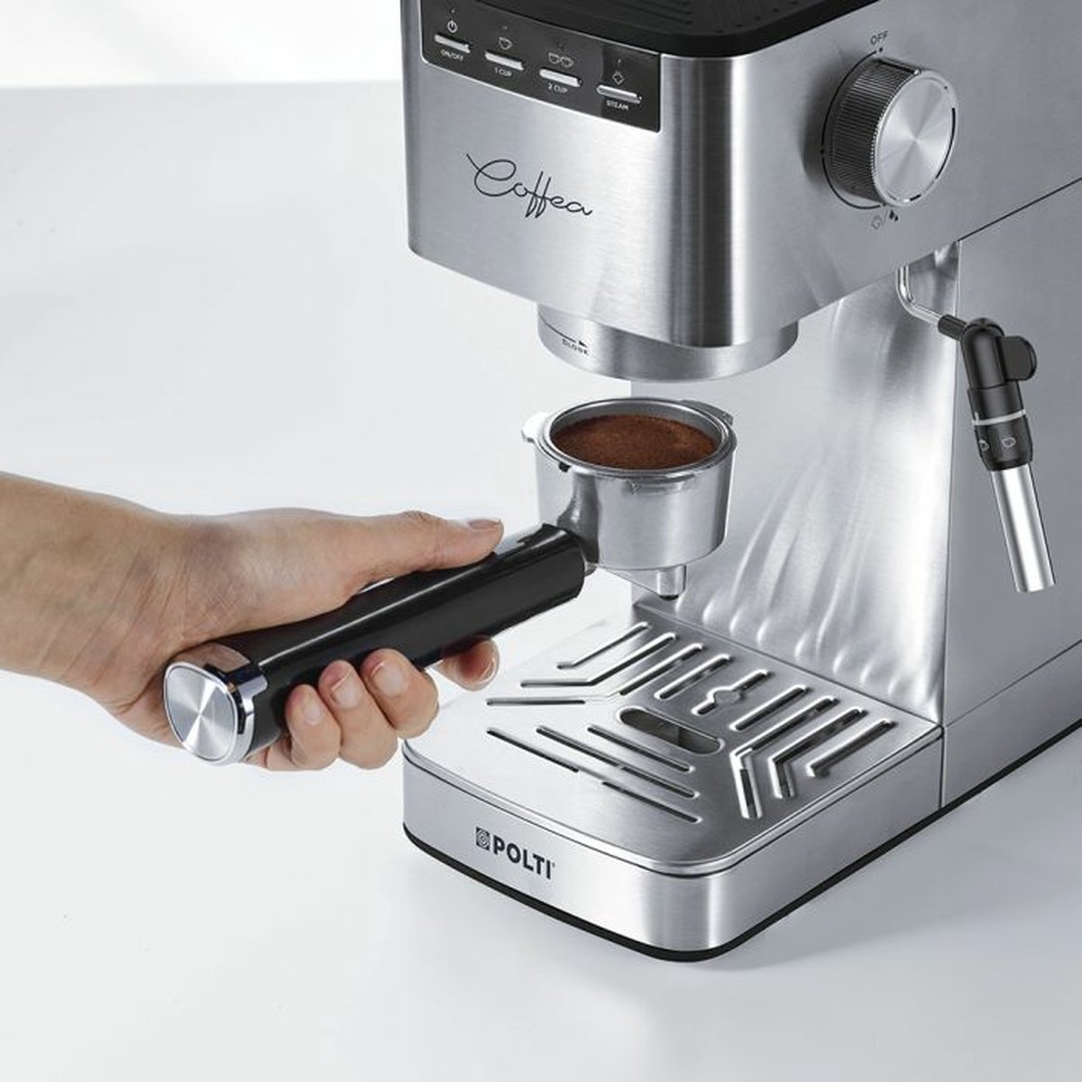 Wat vinden we goed aan de Polti Coffea P10S Koffiemachine Staal