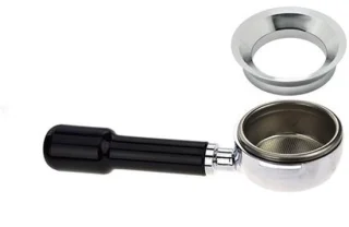 Precisie koffietrechter - doseerring vultrechter - 58mm zeefdrager - zilver