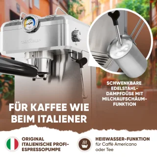 ProfiCook ES-KA 1267 Espresso koffiemachine 2-in-1