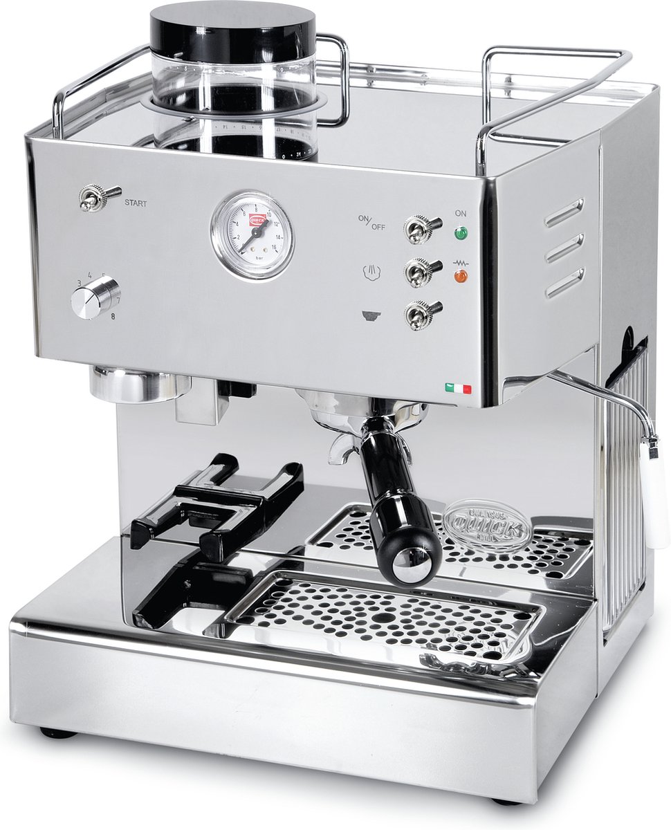 De Quickmill 3035 Pistonmachine met Koffiemolen in één oogopslag