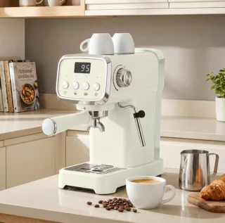 Redom espressomachine, halfautomatisch, crèmewit - 32 x 17 x 31 cm