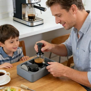 Sabotage koffie tamping station