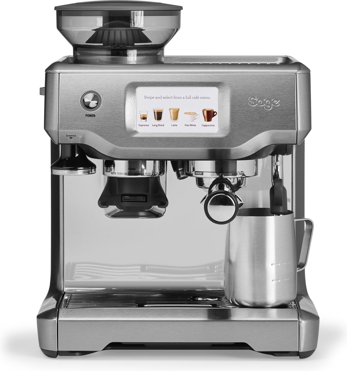 De Sage Barista Touch Pistonmachine RVS in één oogopslag
