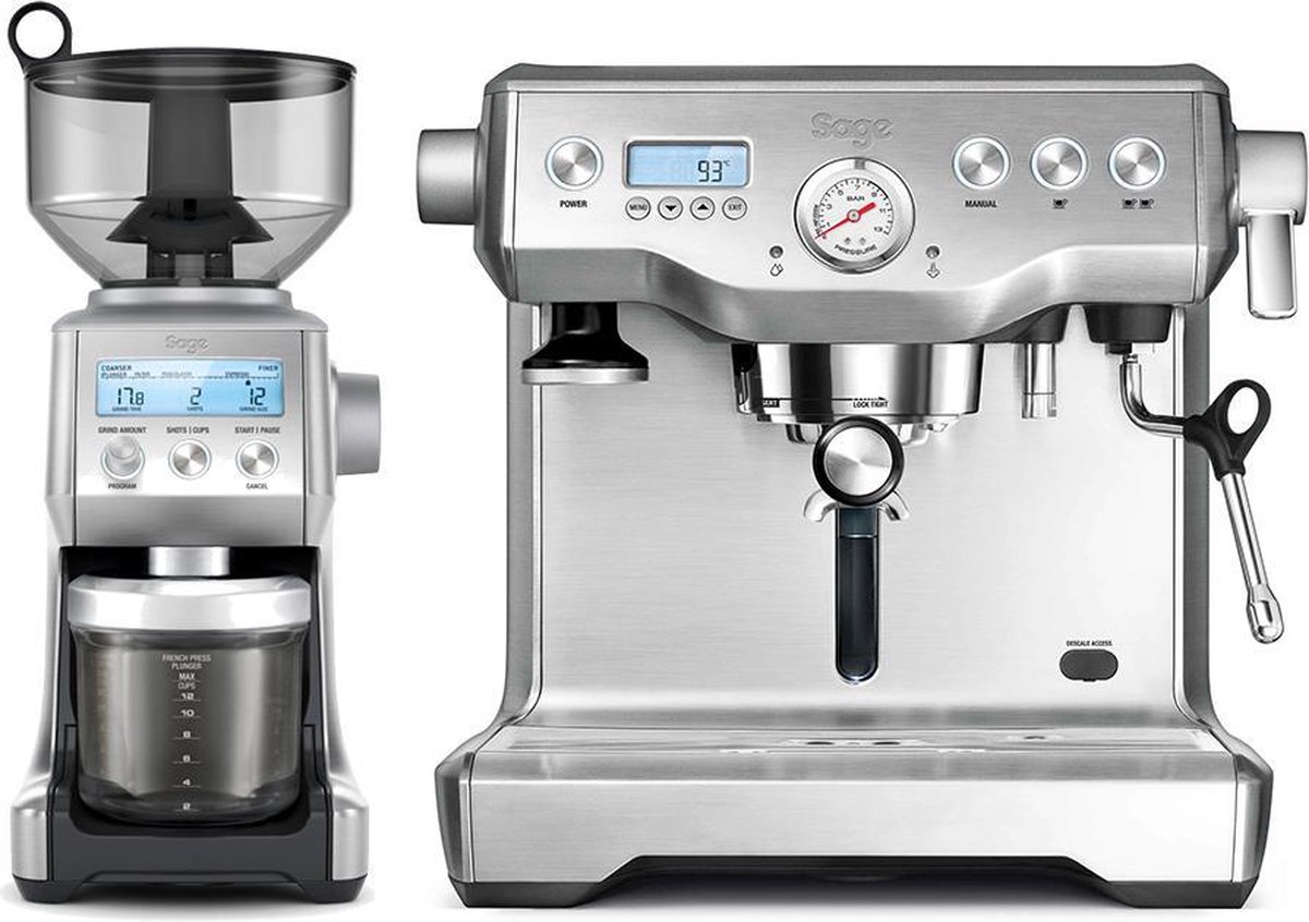 Wat vinden we goed aan de Sage The Dynamic Duo Pistonmachine en Grinder