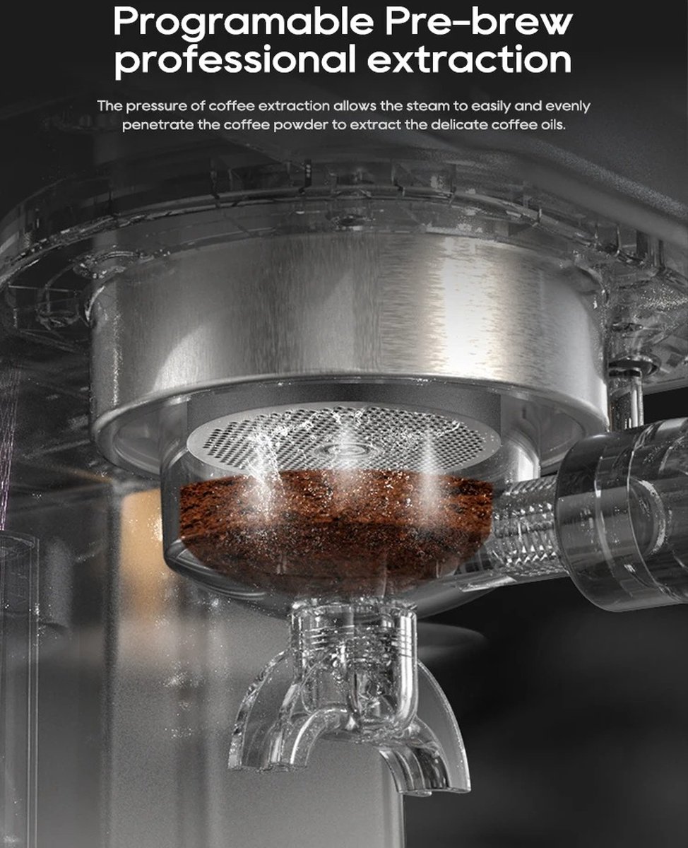 Semi-automatische espressomachine 20 Bar 58mm filterhouder