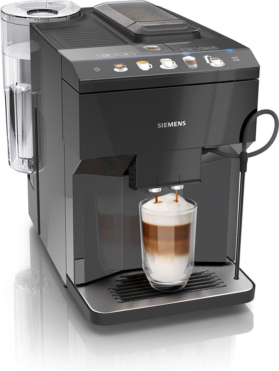 De Siemens EQ500 TP501R09 espressomachine zwart in één oogopslag