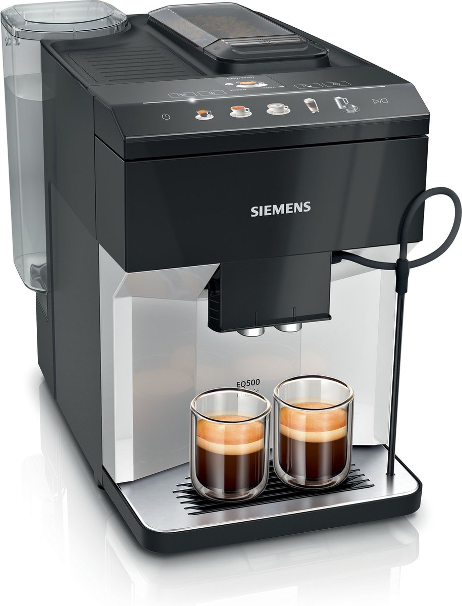 De Siemens EQ500 TP511R01 Espressomachine Licht zilver in één oogopslag