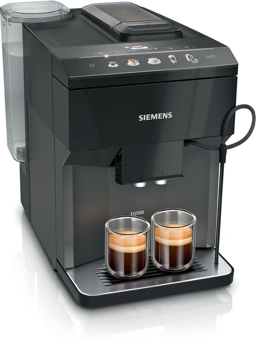 De Siemens EQ500 TP511R09 espressomachine Piano zwart in één oogopslag