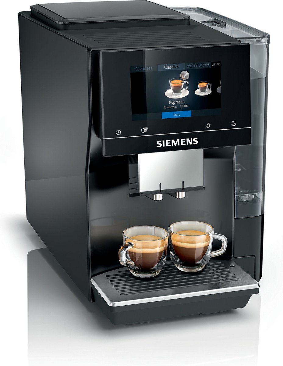 De Siemens EQ700 TP713R09 espressomachine Piano zwart in één oogopslag