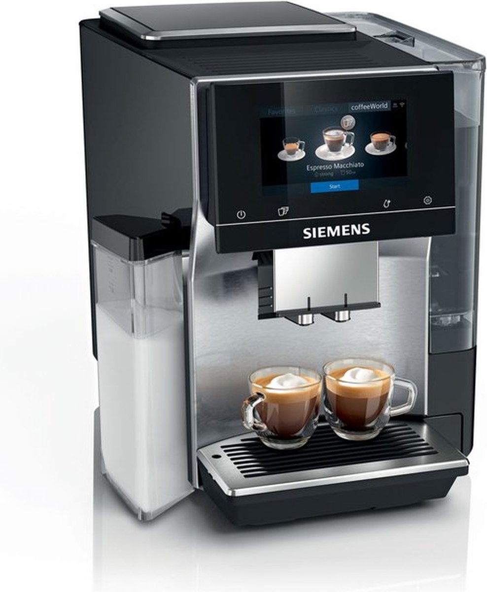 De Siemens EQ700 TQ713R03 espressomachine zwart/rvs in één oogopslag
