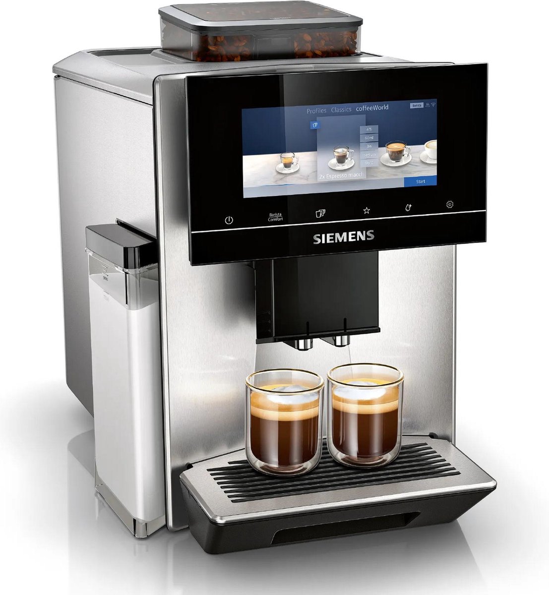 De Siemens EQ900 TQ903R03 volautomatische espressomachine in één oogopslag
