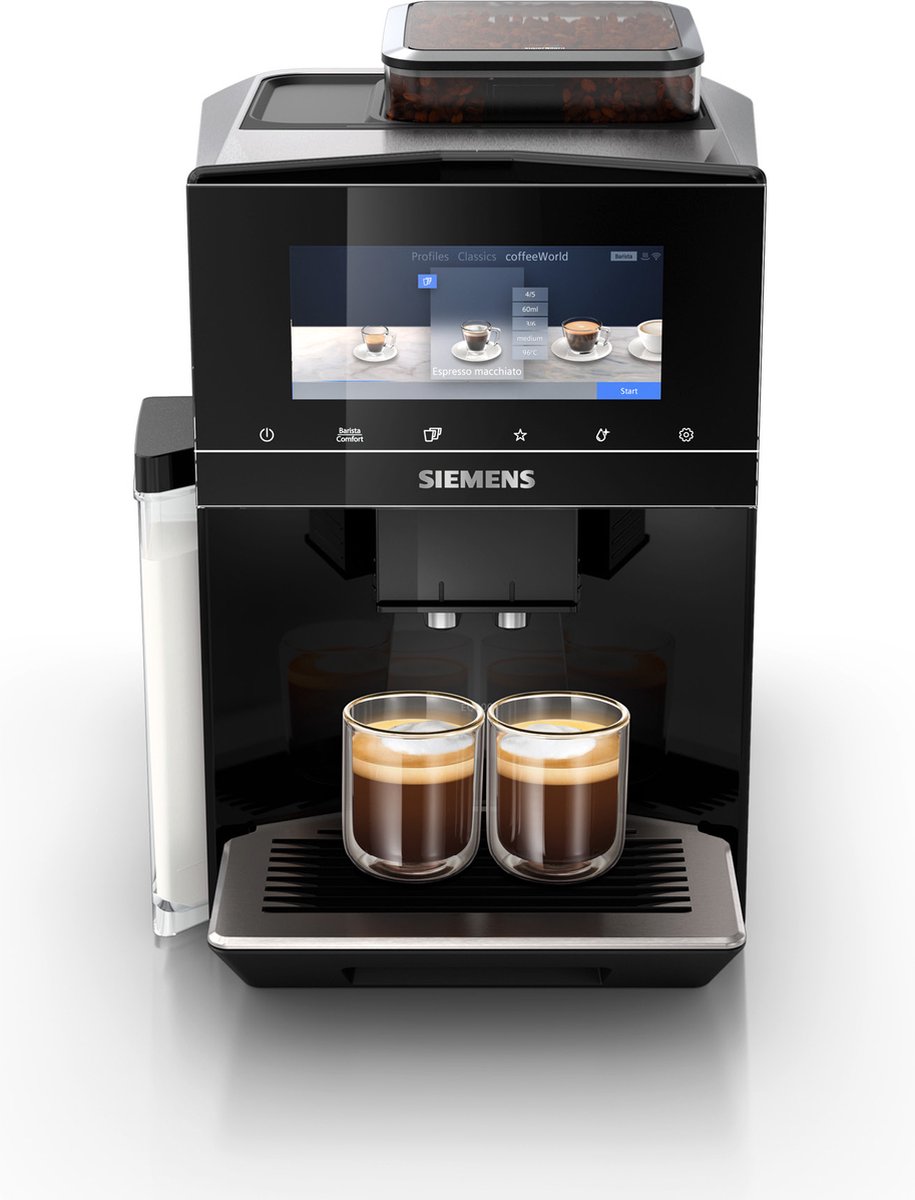 De Siemens EQ900 TQ903R09 espressomachine zwart in één oogopslag