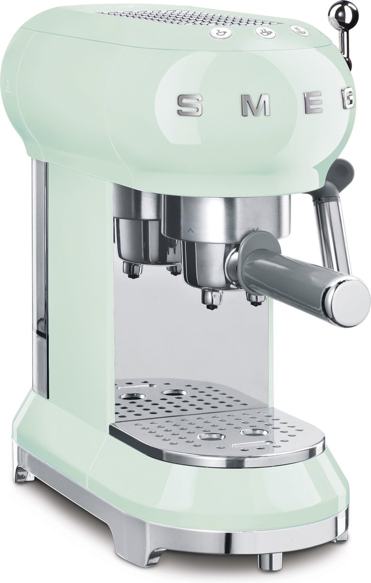 De SMEG ECF01PGEU espressomachine watergroen in één oogopslag