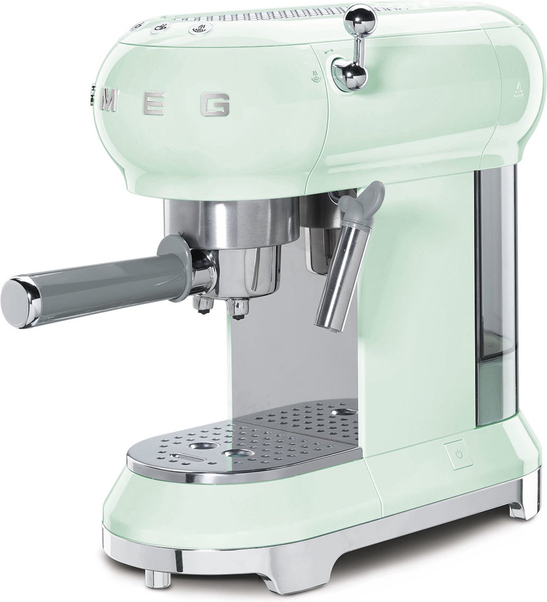 Wat vinden we goed aan de SMEG ECF01PGEU espressomachine watergroen