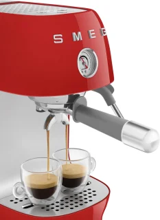 SMEG ECF03RDEU Handmatige espressomachine Rood
