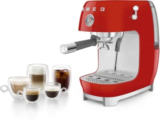 SMEG ECF03RDEU Handmatige espressomachine Rood