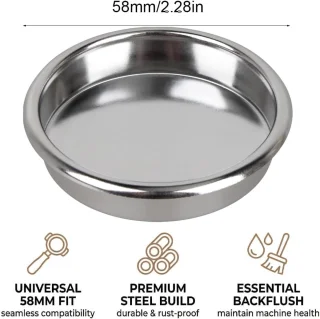 SnelShoppen blindfilter voor volautomatische en semi-automatische koffiemachines, 58 mm