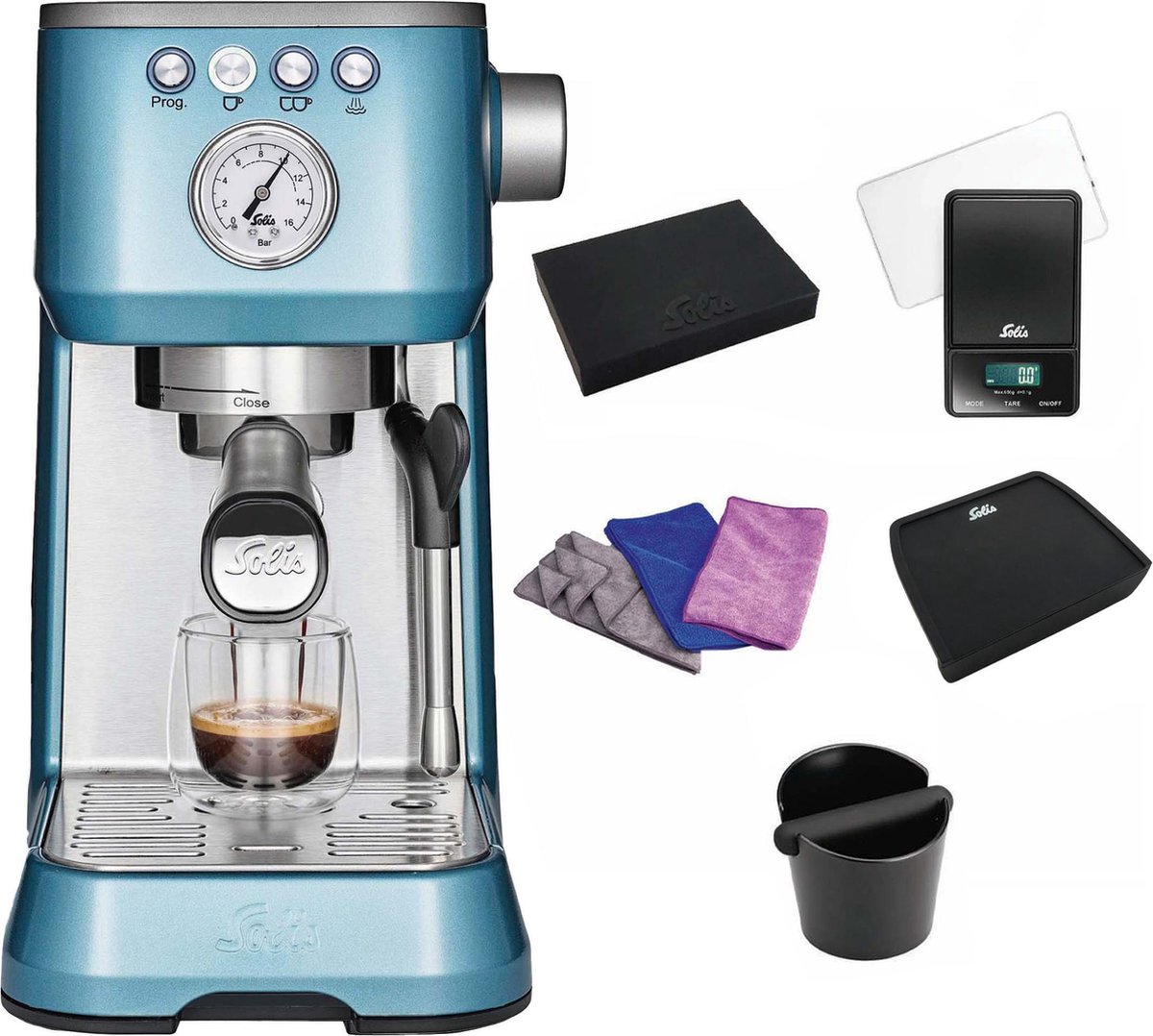 De Solis Barista Perfetta Plus 1170 Espresso Pistonmachine Blauw in één oogopslag