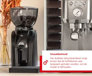 Solis Barista Perfetta Plus 1170 Pistonmachine & Scala Zero Static 1662 Koffiemolen Zilver