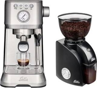 Solis Barista Perfetta Plus 1170 Pistonmachine & Scala Zero Static 1662 Koffiemolen Zilver