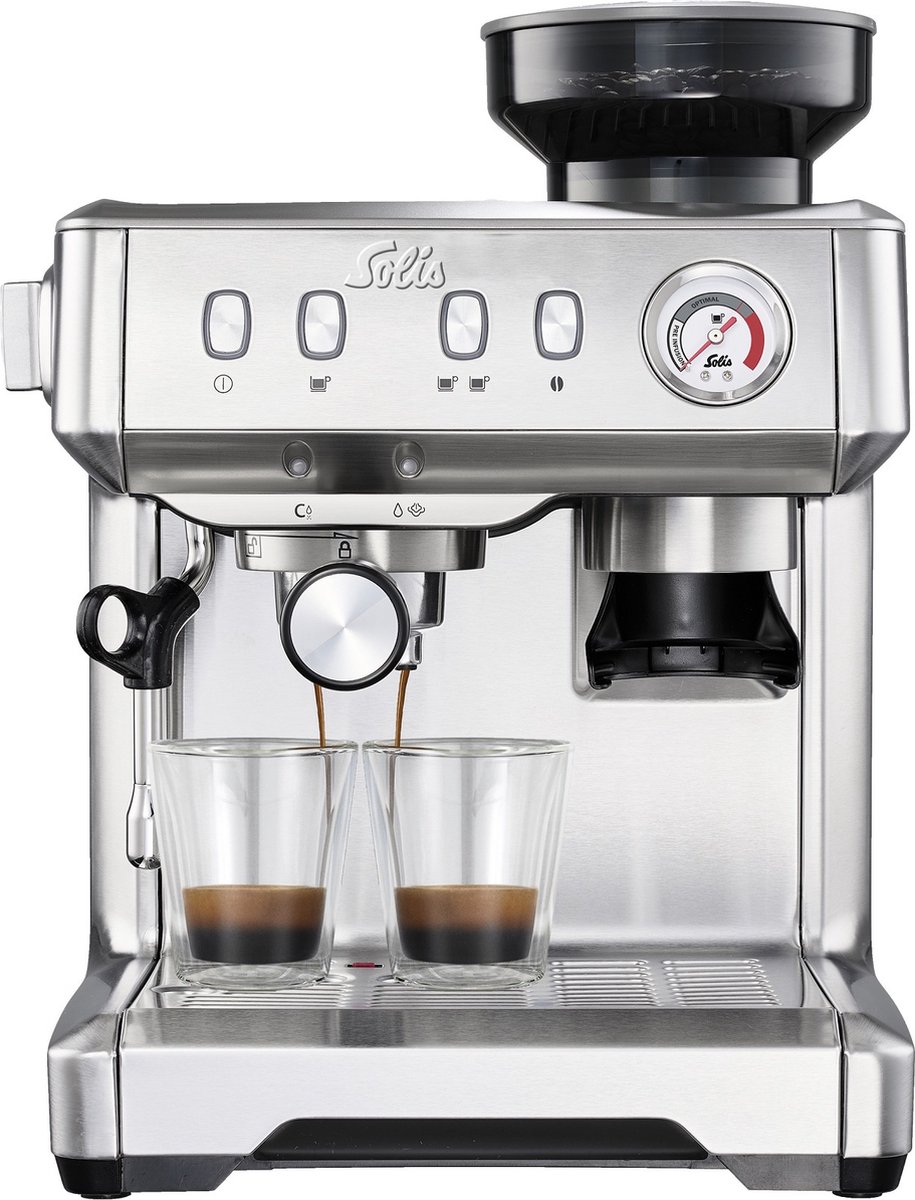De Solis Grind & Infuse Compact 1018 Espressomachine RVS Zilver in één oogopslag