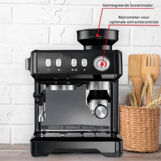 Solis Grind & Infuse Compact 1018 Espressomachine RVS Zwart