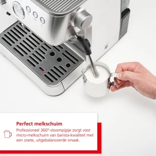 Solis Perfetta 1019 Pistonmachine met Bonenmaler Zilver
