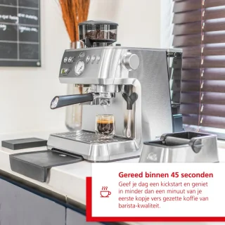 Solis Perfetta 1019 Pistonmachine met Bonenmaler Zilver