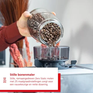 Solis Perfetta 1019 Pistonmachine met Bonenmaler Zilver
