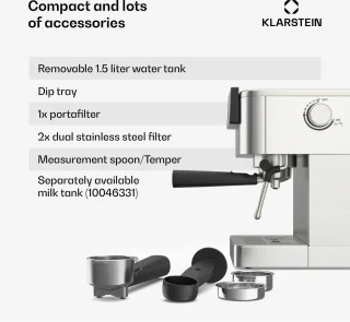 SteelPresso Touch portafiltermachine 20 bar rvs