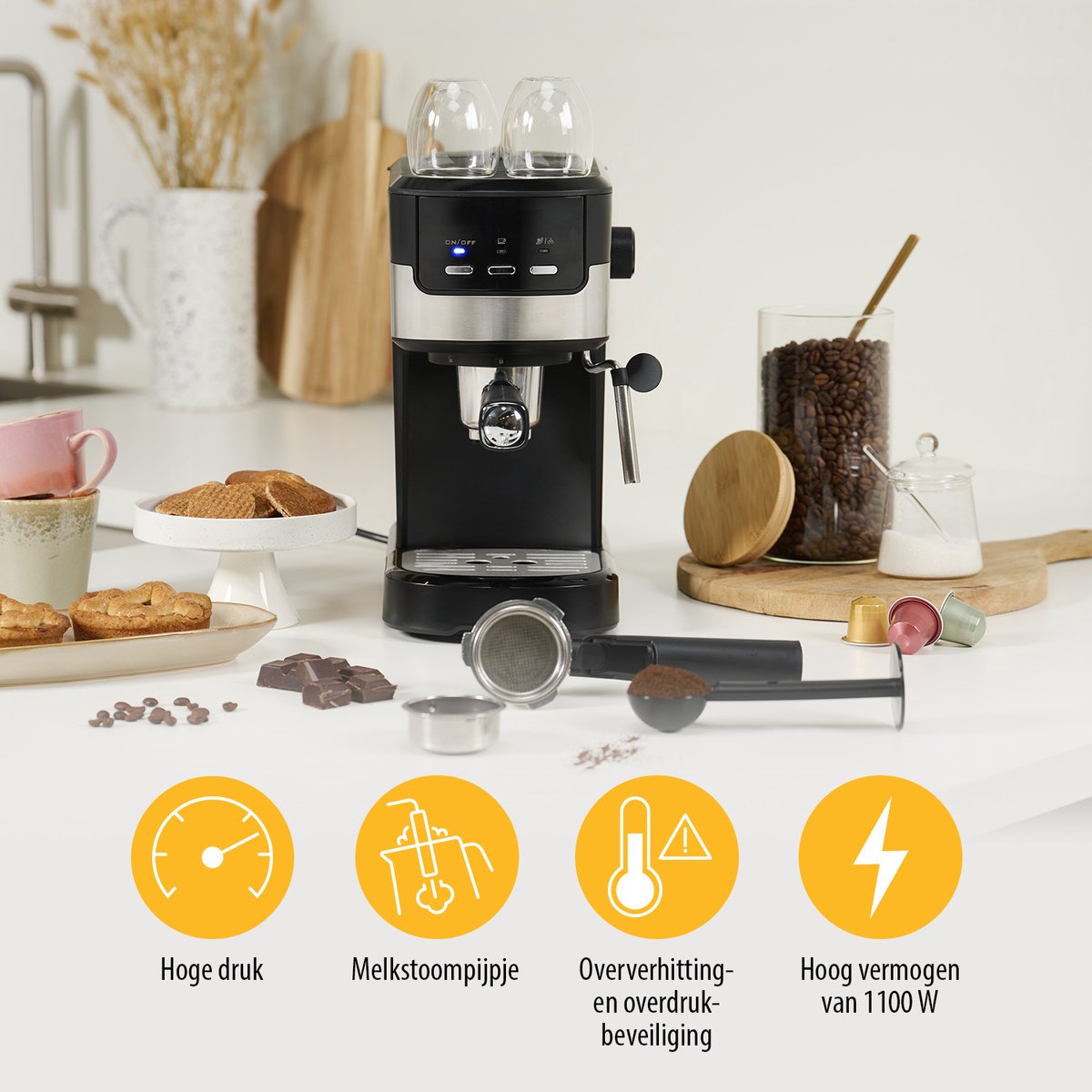 Tristar CM-2278 Espressomachine Capsules en Gemalen Koffie