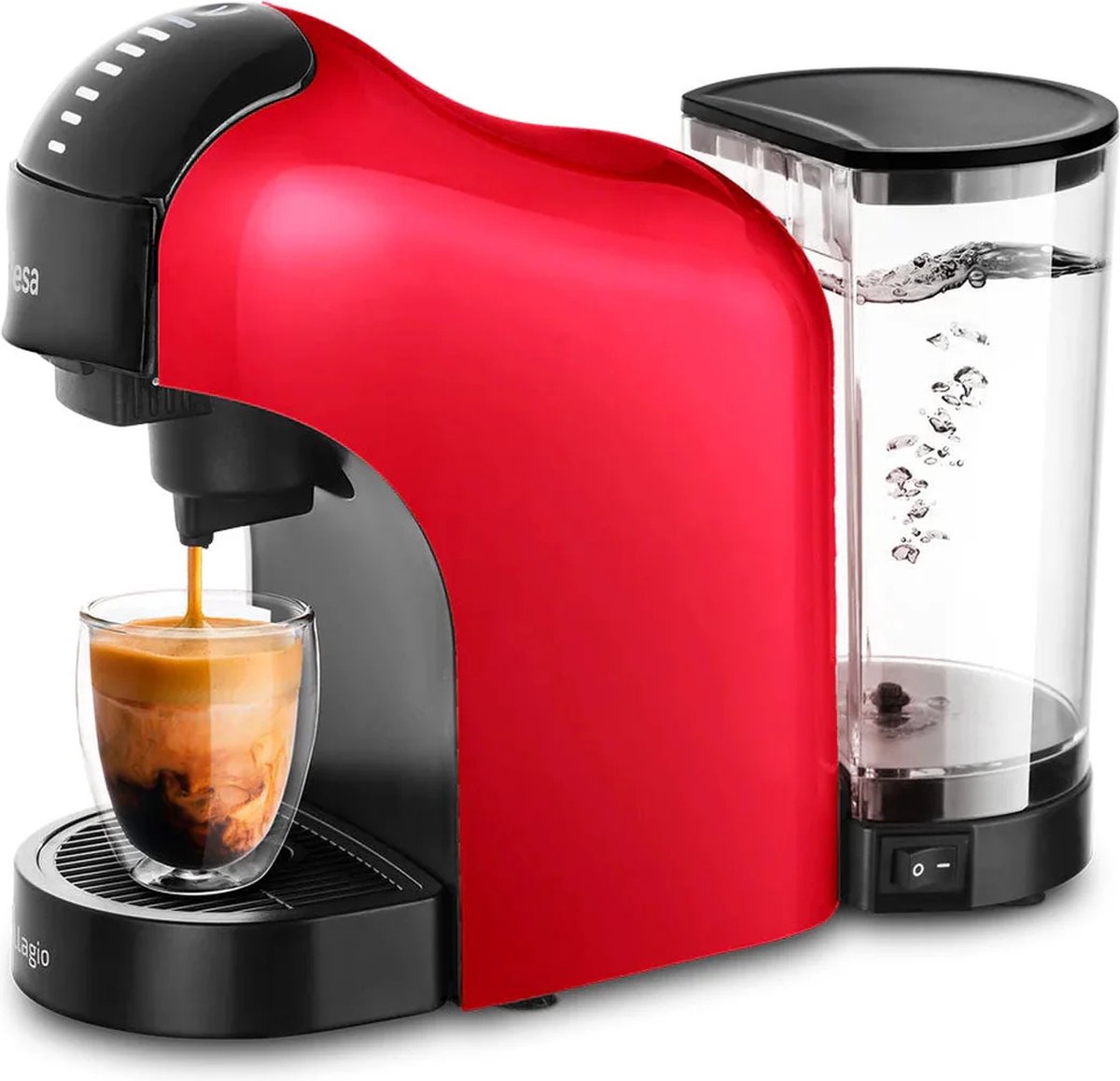 De Ufesa Bellagio Rossa Koffiepadmachine 3-in-1 in één oogopslag
