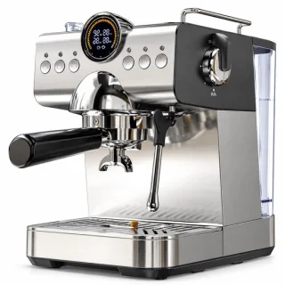 Varia espressomachine van roestvrij staal met handmatige melkopschuimer
