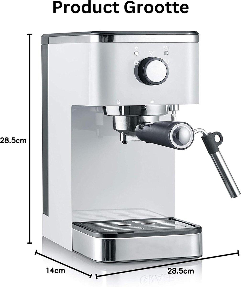 Wat vinden we goed aan de White-Label Espressomachine Zilver