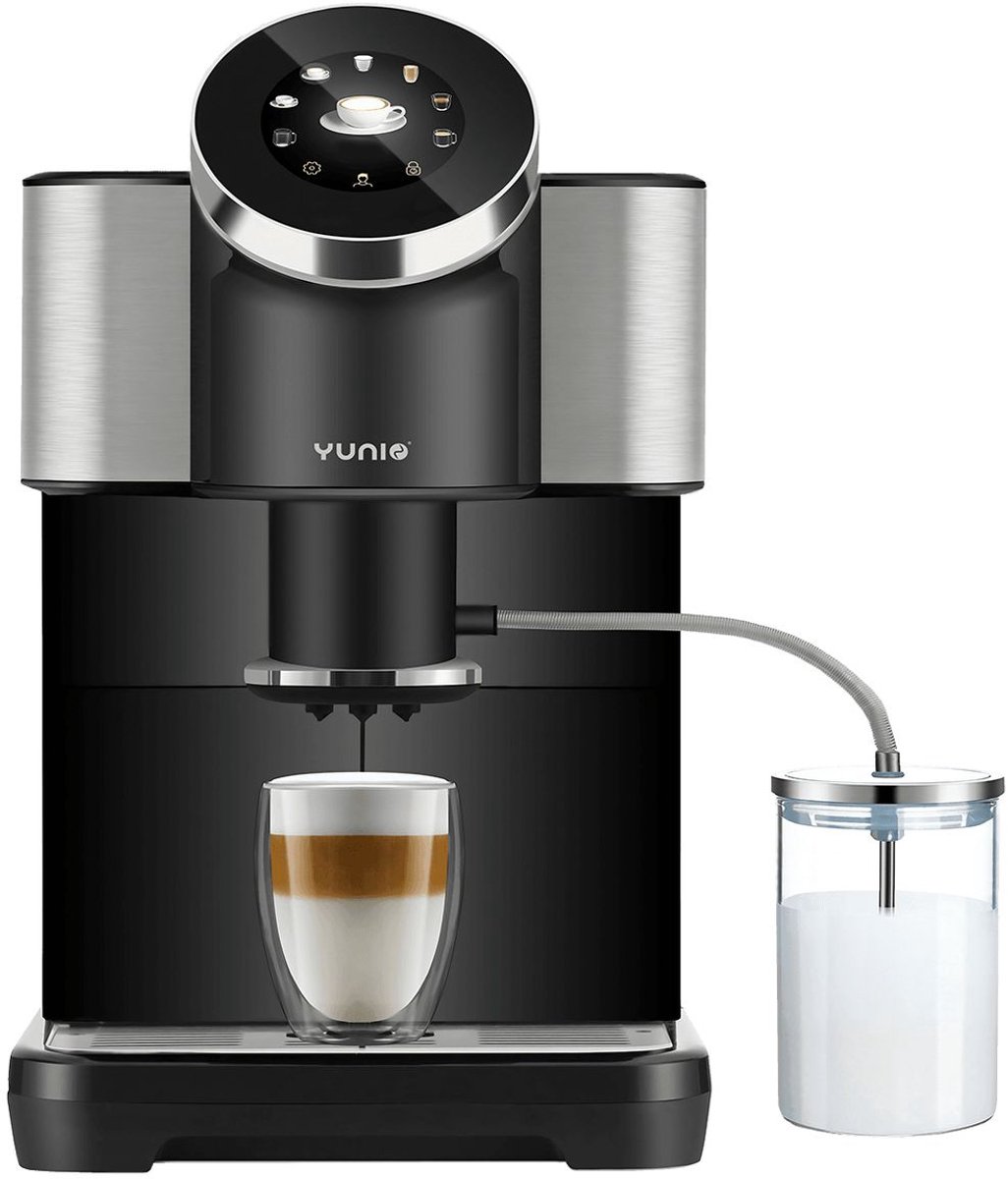 De Yunio H2 koffiemachine zwart in één oogopslag