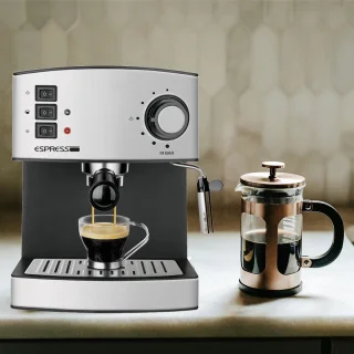 Zilveren espressomachine