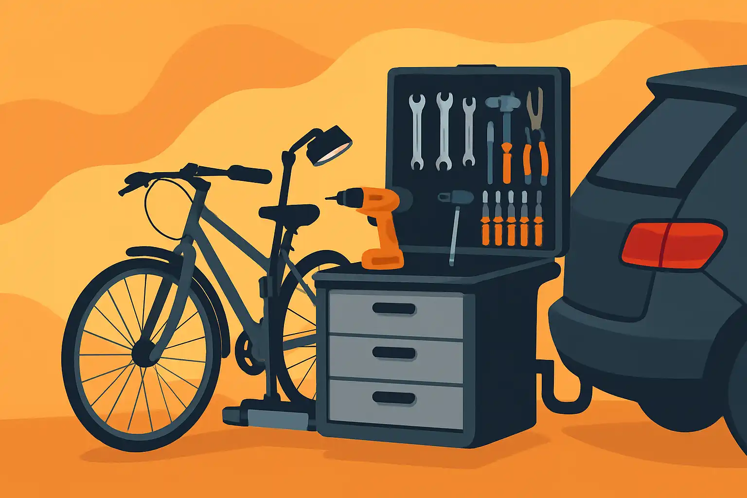 Altijd klaar voor pech: zo bouw je van je fietsendrager een mobiele werkplaats