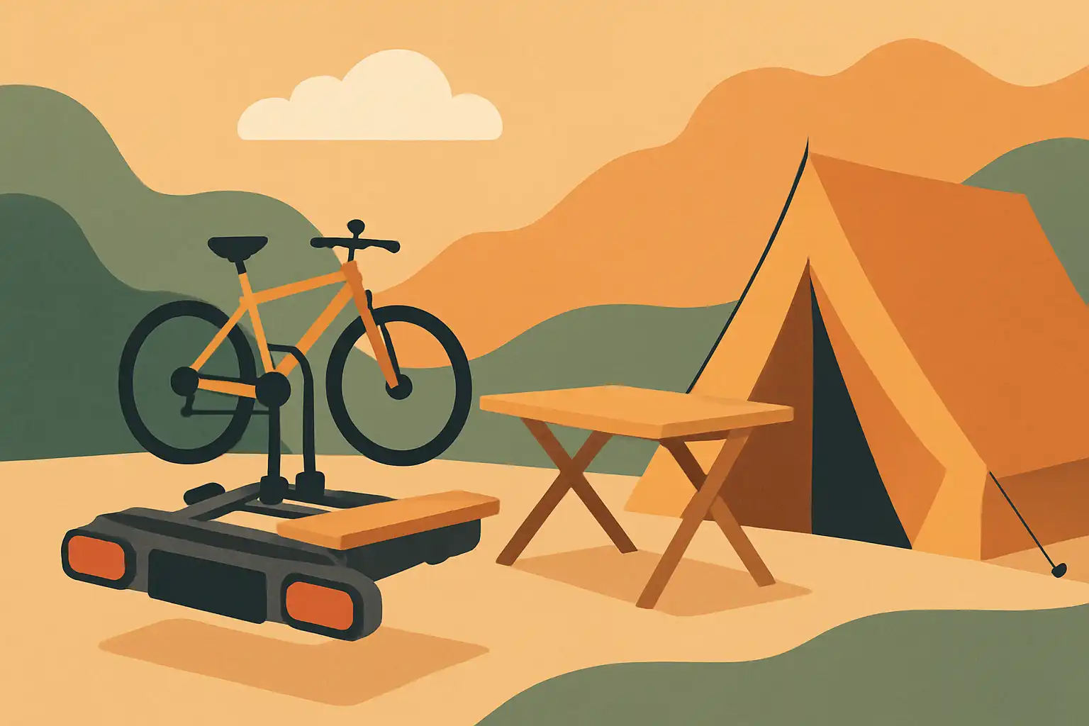 Zo maak je van je fietsendrager een multifunctionele kampeermetgezel: van tafel tot tentsteun