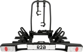 R2B Fietsendrager Auto - 2 (Elektrische) Fietsen - Inklapbaar én Kantelbaar - 60 KG Draagvermogen - 13 Polig - Fietsendrager electrische fietsen 2 - Fietsdrager voor op trekhaak - Bike Rack Car - Fietsenrek Auto
