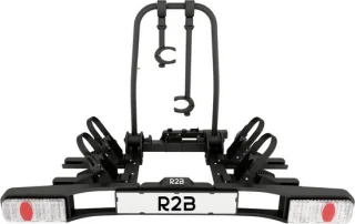 R2B Fietsendrager Auto - 2 (Elektrische) Fietsen - Inklapbaar én Kantelbaar - 60 KG Draagvermogen - 13 Polig - Fietsendrager electrische fietsen 2 - Fietsdrager voor op trekhaak - Bike Rack Car - Fietsenrek Auto