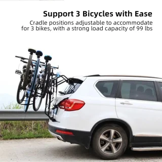 Ohana DT - Fietsendrager Achterklep - Fietsendrager 3 Fietsen - Eenvoudige Montage - Geen Trekhaak Nodig