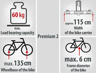 11521 Premium II Fietsendrager voor trekhaak zwart