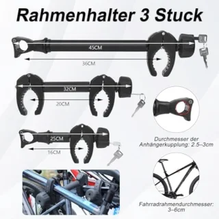 3x Universele Framehouder Fietsendrager voor Trekhaak 2,5-3 cm