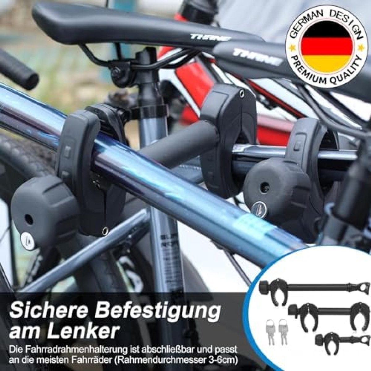 3x Universele Framehouder Fietsendrager voor Trekhaak 2,5-3 cm