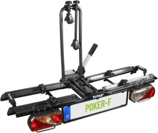 Eufab Poker-F: stevige, opvouwbare trekhaakfietsendrager voor 2 fietsen