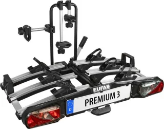 Eufab Premium III — robuuste en flexibele trekhakenfietsendrager voor drie fietsen