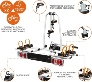 Lexium Fietsendrager Elektrische Fietsen 2-PF Trekhaak
