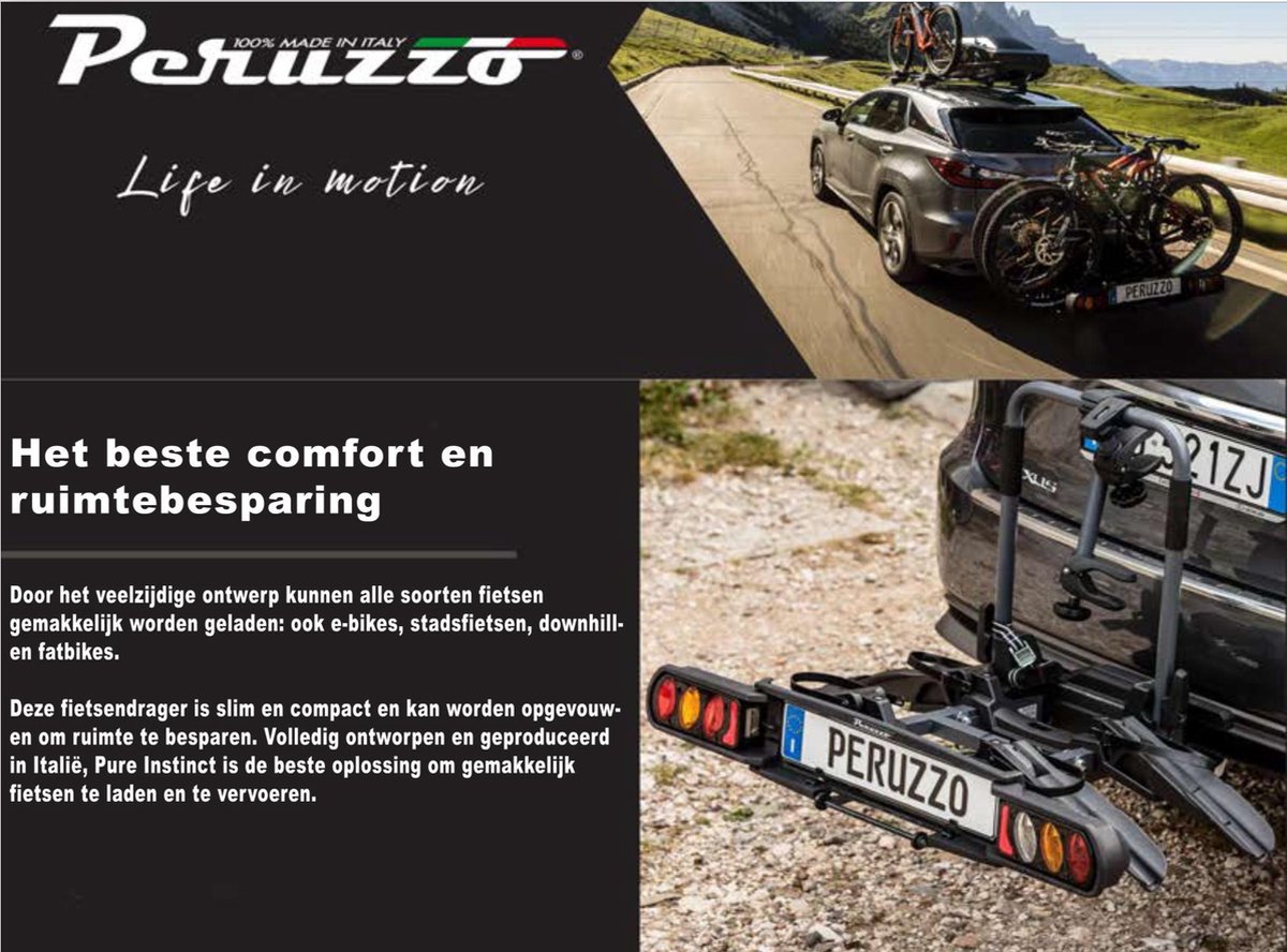 Wat vinden we goed aan de Peruzzo Pure Instinct E-Bike Carrier fietsdrager 2 fietsen