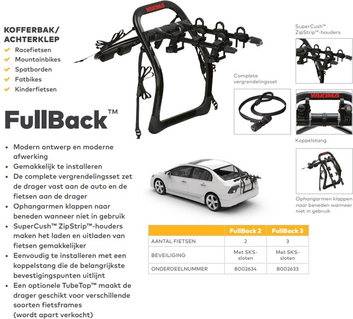 Tesla Fullback Yakima Fullback 3 Fietsendrager