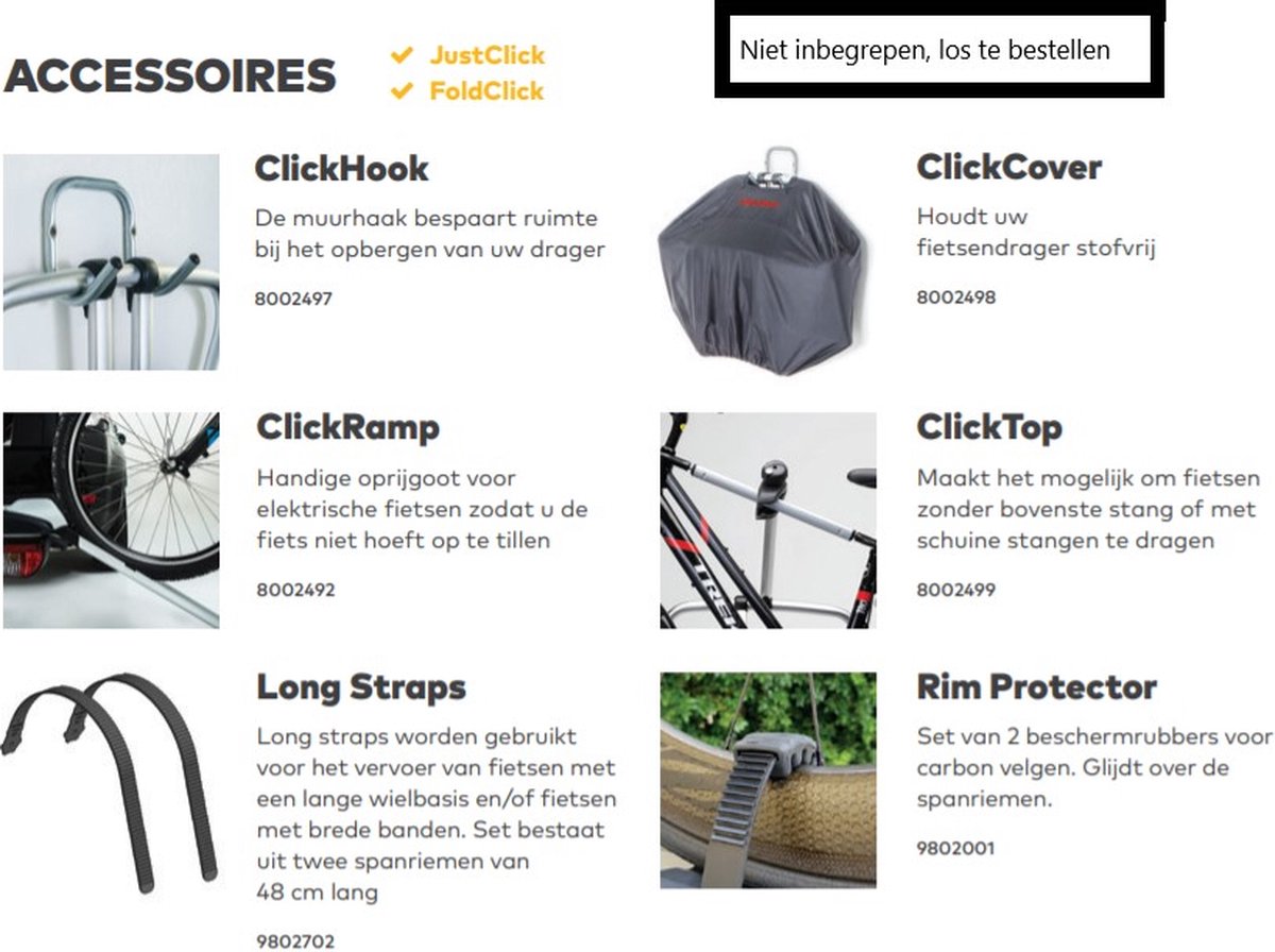Tesla JustClick 2 Fietsendrager Achterklep Model 3 S X Y